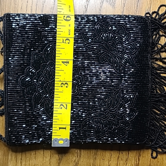 Black sequins beaded handmade purse Regale - Picture 5 of 8